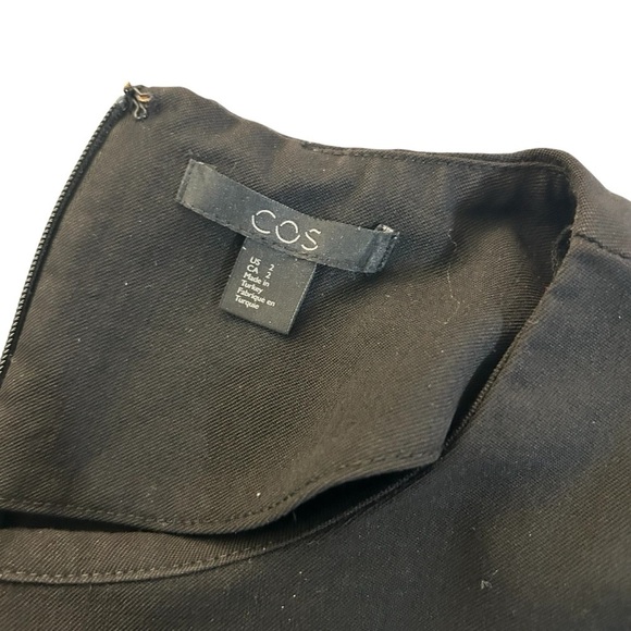 COS Lightwt Peplum Wool Tiered Blouse Mid Sleeves Sz 2 - Picture 5 of 12